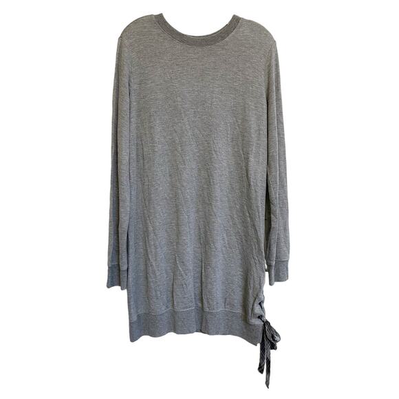 Cloth & Stone Gray‎ Sweatshirt Tunic Mini Dress Lace Up Side NWT M - Picture 5 of 13
